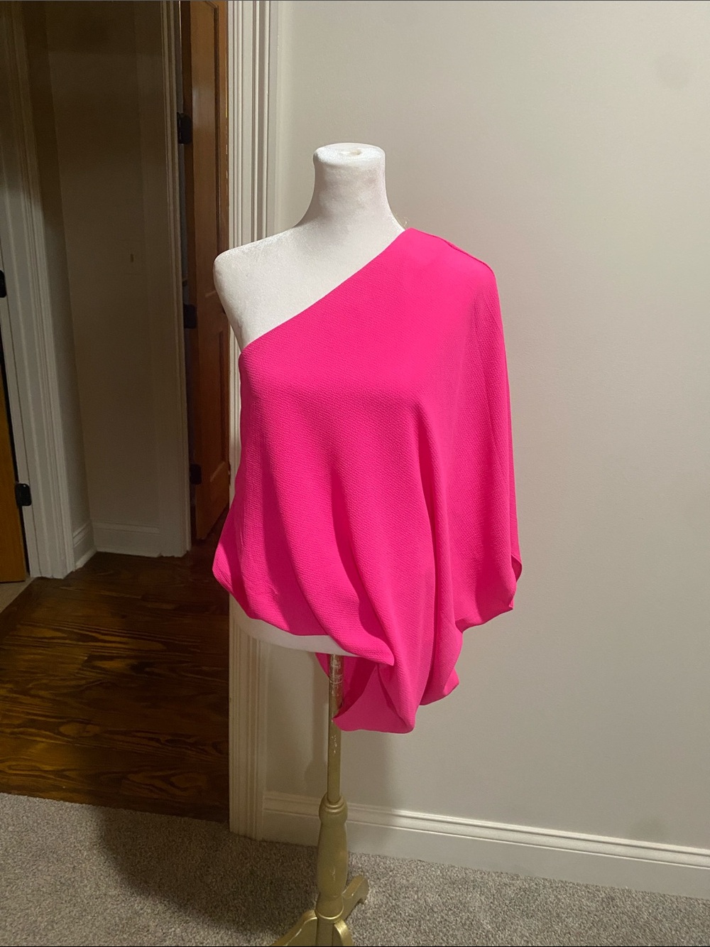 Main Strip Vibrant Hot Pink Asymmetric Top